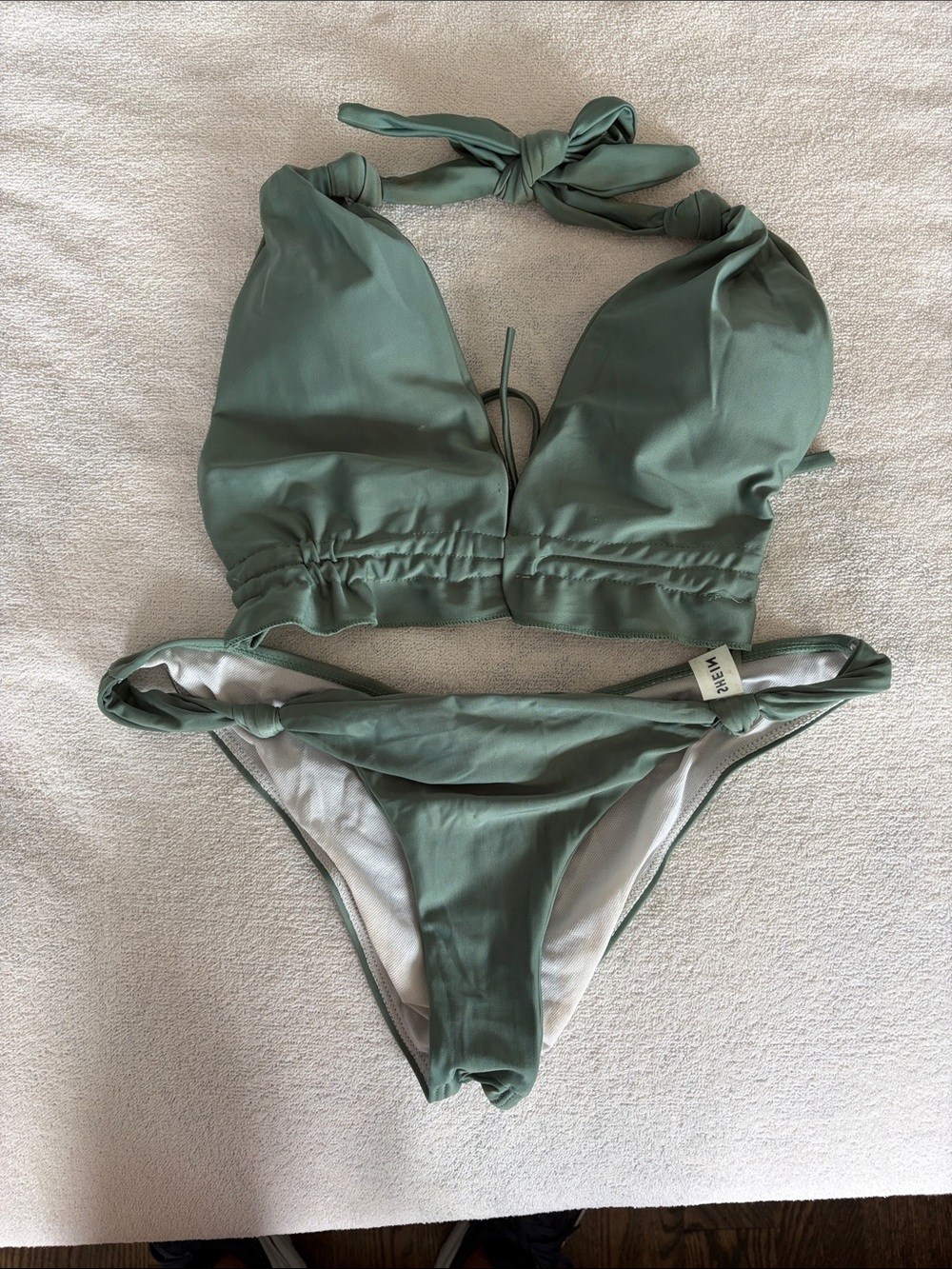 SHEIN Olive Green Halter Bikini Set